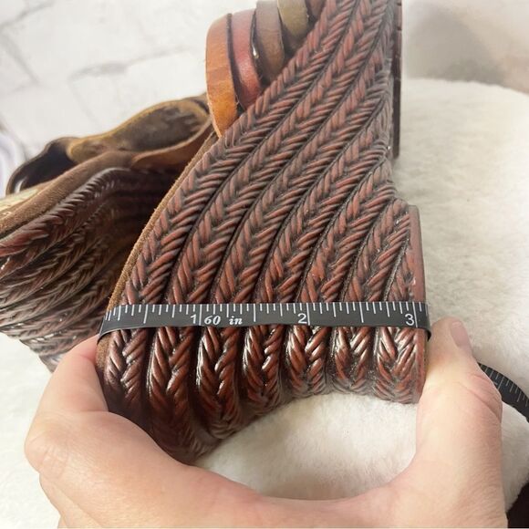 Earth Spirit Birch Wedge Heel Sandals Leather Strappy Slip On Shoes Multicolor - Picture 9 of 9